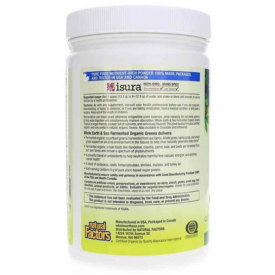 Whole Earth & Sea Fermented Greens Tropical, NF